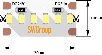 Светодиодная лента SWG SWG2A300-24-19.2-W