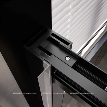 Душевая дверь Veconi Premium Trento PTD-30B, 150х200, черный матовый, стекло прозрачное - 5 изображение