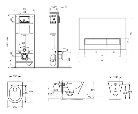 Комплект подвесной безободковый унитаз Lavinia Boho Elegant Rimless, микролифт, 87561067 - 7 изображение