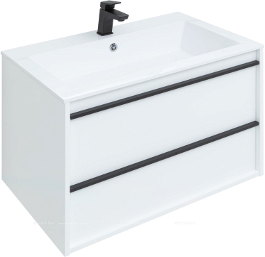 Комплект мебели для ванной Aquanet Lino 80 см, белая - 7 изображение