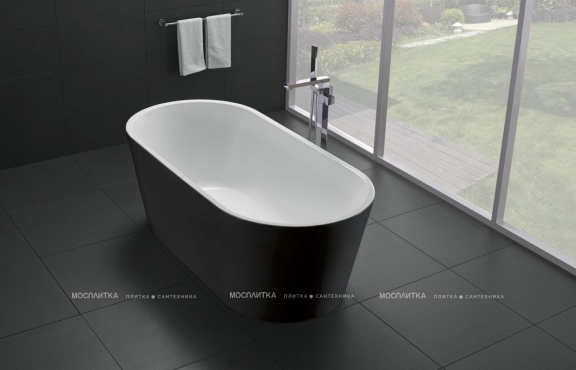 Акриловая ванна BelBagno 170х80 см BB71-1700-NERO-W0 без перелива, черный - 2 изображение