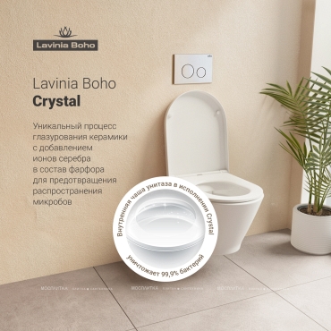 Комплект подвесной безободковый унитаз Lavinia Boho Elegant Rimless, микролифт, 87561091 - 8 изображение