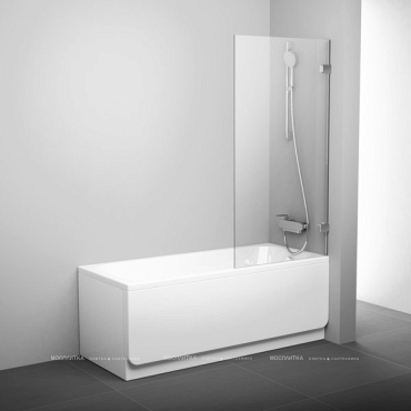 Шторка на ванну Ravak BVS1-80 хром+ прозрачное стекло - 2 изображение