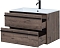 Комплект мебели для ванной Aquanet Lino 80 см, черный, коричневый - 9 изображение