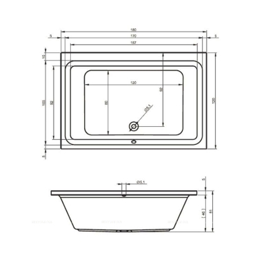 Акриловая ванна Riho Castello 180 см - 3 изображение