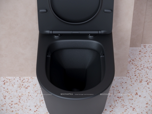 Комплект подвесной безободковый унитаз Ceramica Nova Balearica CN6000MB черный матовый с сиденьем микролифт + инсталляция Am.Pm ProC I012707.0138 с клавишей смыва ProC L, чёрная матовая - 5 изображение