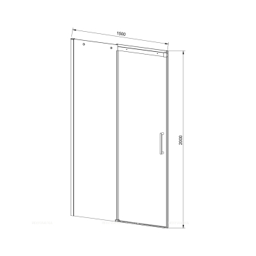 Душевая дверь Vincea Dice 150, черный, стекло прозрачное VDS-4D150CLB - 3 изображение