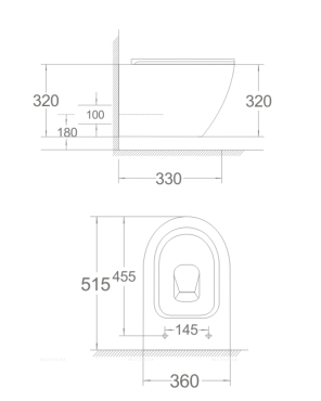 Унитаз подвесной безободковый Agger AT03100 с крышкой-сиденьем микролифт, белый - 12 изображение
