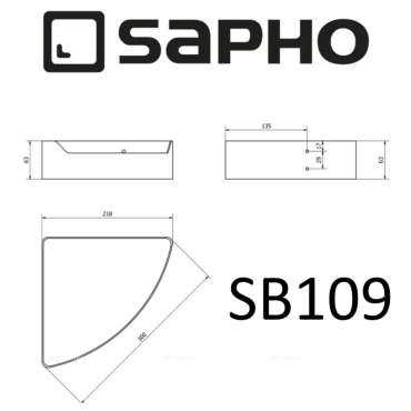 Полка угловая Sapho Samba SB109 хром - 4 изображение