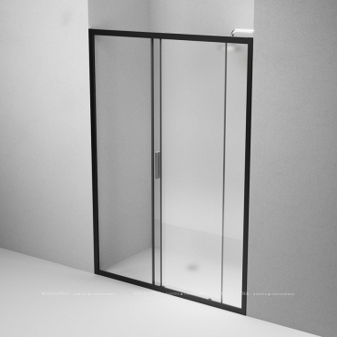 Душевая дверь Am.Pm Gem 140 см W90G-140-1-195BM стекло прозрачное / матовое, профиль черный - 6 изображение