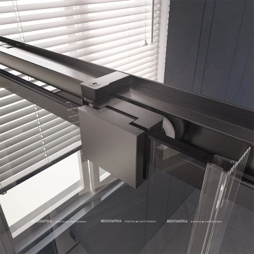 Душевая дверь Veconi Premium Trento PTD-30GR, 150х200, брашированный графит, стекло прозрачное - 6 изображение