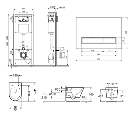 Комплект подвесной безободковый унитаз Lavinia Boho Biore Compacto Rimless, микролифт, 75110140 - 7 изображение