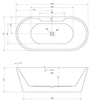 Акриловая ванна Abber 150х70 см AB9299-1.5, белый - 4 изображение