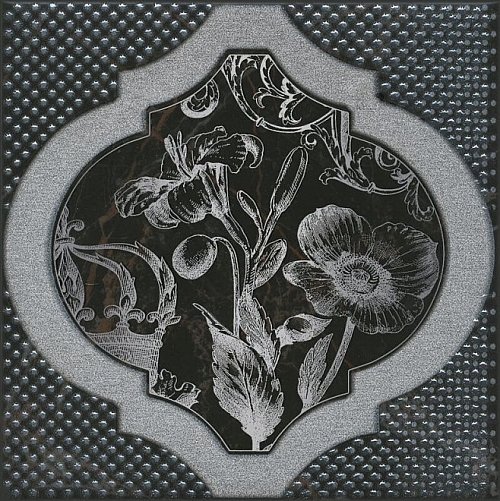 Керамическая плитка Kerama Marazzi Декор Фрагонар чёрный 15х15