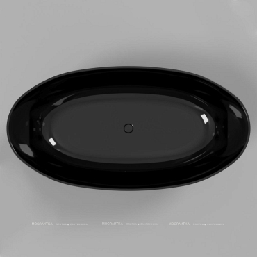 Ванна из искусственного камня 170х87 см Whitecross Diamond 0201.170087.101 глянцевая черная - 2 изображение