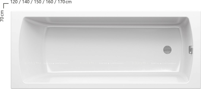 Акриловая ванна 150x70см Ravak Classic CC31000000, белый - 2 изображение