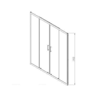 Душевая дверь Vincea Alpha VDS-3AL2170MT, 1700, хром, стекло текстурное - 7 изображение