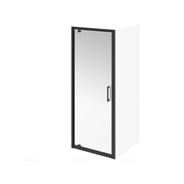 Душевая дверь Kerama Marazzi Vetro 80х195 см VE.80.PD.BLK.M профиль матовый черный, стекло прозрачное - 2 изображение
