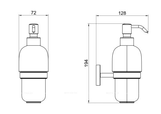 Дозатор жидкого мыла Aquatek Бетта AQ4605MB черный - 2 изображение