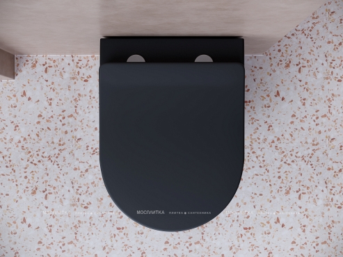 Комплект подвесной безободковый унитаз Ceramica Nova Balearica CN6000MB черный матовый с сиденьем микролифт + инсталляция Am.Pm ProC I012707.0238 с клавишей смыва ProC S, чёрная матовая - 4 изображение