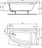 Асимметричная ванна 160х90 см Ideal Standard K275701 HOTLINE - 2 изображение