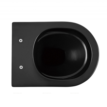Унитаз подвесной безободковый Abber Bequem AC1102MB с крышкой-сиденьем микролифт, матовый черный - 7 изображение