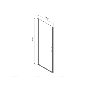 Душевая дверь Vincea Alpha 80, черный, стекло прозрачное VDP-3AL800CLB - 9 изображение