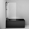 Душевая шторка на ванну Am.Pm Gem 80х140 см W90BS-080-140BT профиль черный, стекло прозрачное - 5 изображение