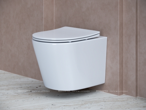Комплект подвесной безободковый унитаз Ceramica Nova Balearica CN6000 белый с сиденьем микролифт + инсталляция Geberit Delta 458.149.21.1 с кнопкой, хром глянцевый - 2 изображение