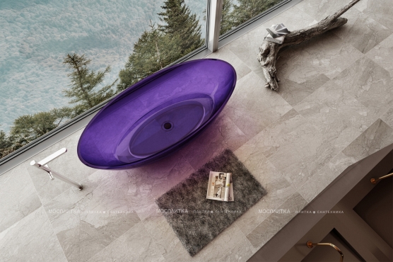 Ванна из полиэфирной смолы 180х85 Abber Kristall AT9702Amethyst фиолетовая - 4 изображение