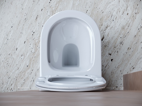 Комплект подвесной безободковый унитаз Ceramica Nova Balearica CN6000 белый с сиденьем микролифт + инсталляция Am.Pm ProC I012707.0138 с клавишей смыва ProC L, чёрная матовая - 6 изображение