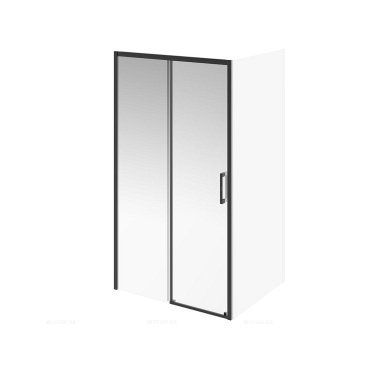 Душевая дверь Kerama Marazzi Vetro 110х195 см VE.110.SD.BLK.M профиль матовый черный, стекло прозрачное - 2 изображение
