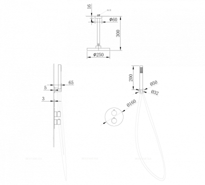 Душевой комплект Abber Wasser Kreis AF8121, 1 режим, хром - 3 изображение