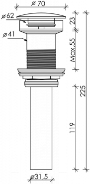 Донный клапан Ceramica Nova Element без перелива CN2000MP, розовый матовый - 2 изображение