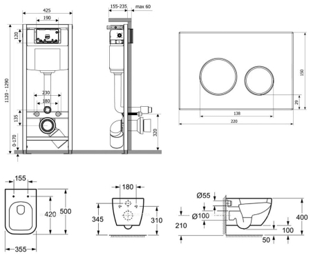 Комплект подвесной безободковый унитаз Lavinia Boho One Rimless, микролифт, 87040084 - 8 изображение