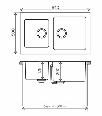 Мойка кухонная Tolero Twist TTS-840 474339 серый металлик - 2 изображение