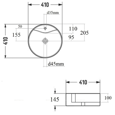 Рукомойник Bond Circle 41 см S03-410 белый глянец - 9 изображение