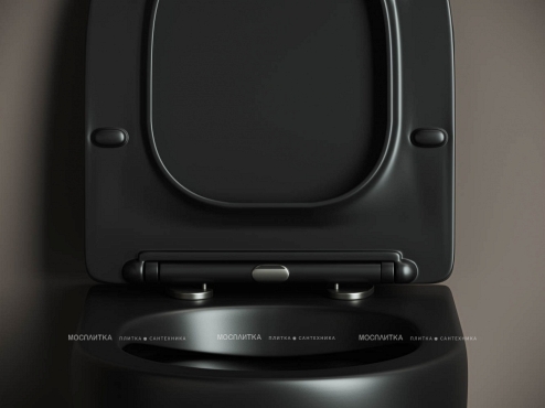 Комплект подвесной безободковый унитаз Ceramica Nova Metropol Rimless с крышкой-сиденьем CN4002MB, черный матовый + инсталляция Geberit Duofix UP320 111.300.00.5 - 8 изображение