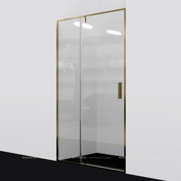 Душевая дверь Wasserkraft Aisch 120х200 см 55P05 профиль золото, стекло прозрачное - 2 изображение