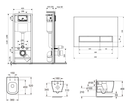 Комплект подвесной безободковый унитаз Lavinia Boho Bell Pro Rimless, микролифт, 75110006 - 7 изображение