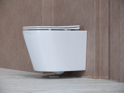 Комплект подвесной безободковый унитаз Ceramica Nova Balearica CN6000 белый с сиденьем микролифт + инсталляция Am.Pm ProC I012707.0238 с клавишей смыва ProC S, чёрная матовая - 4 изображение