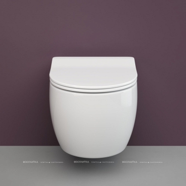 Комплект подвесной безободковый унитаз Ceramica Nova Play Rimless CN3001 37 x 49 x 34 см с сиденьем Soft Close + инсталляция Geberit Duofix Sigma Plattenbau 111.362.00.5 - 4 изображение