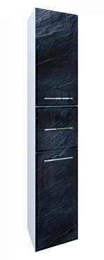 Шкаф-пенал Marka One Visbaden 30 см У73180 L черный дикий камень глянец