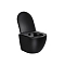 Комплект подвесной безободковый унитаз Vincea Globo VT1-14SMB с сиденьем soft-close, черный матовый + инсталляция Geberit Delta 458.163.21.1 с панелью смыва, хром глянцевый - 3 изображение