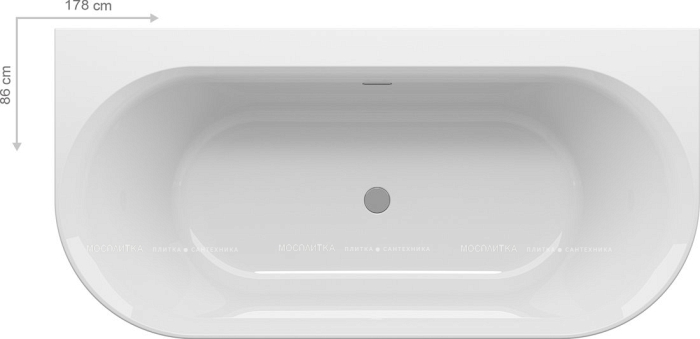 Акриловая ванна 178x86см Ravak Ypsilon XC00100028, белый - 2 изображение