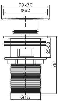 Донный клапан для раковины BelBagno BB-PCU-07-CRM, хром - 2 изображение