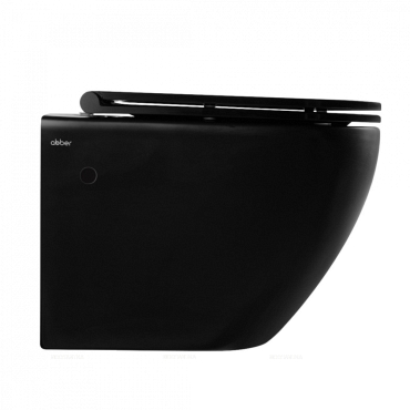 Унитаз подвесной безободковый Abber Bequem AC1103MB с крышкой-сиденьем микролифт, матовый черный - 2 изображение