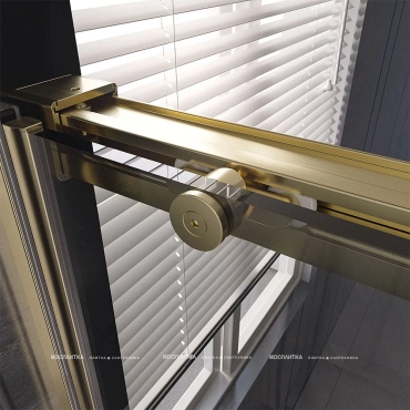 Душевая дверь Veconi Premium Trento PTD-40G, 150х200, золото, стекло прозрачное - 5 изображение