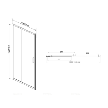 Душевая дверь Vincea Garda VDS-1G130CLGM, 130, вороненая сталь, стекло прозрачное - 3 изображение