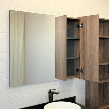 Зеркальный шкаф Comforty Порто-90 дуб темно-коричневый, 00-00009232 - 4 изображение